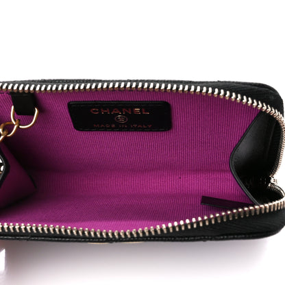 Chanel Caviar Quilted Zipped Key Holder Case Black 5 of 10
