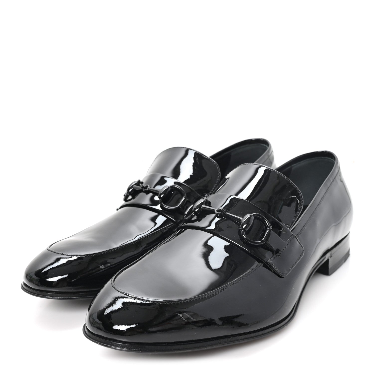 Gucci Patent Mens Jordaan Loafers 10 Black 4 of 8