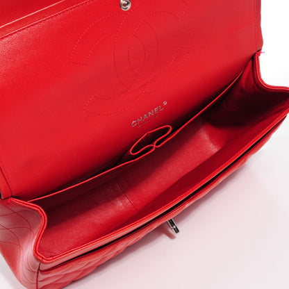 Chanel Lambskin Quilted Jumbo Double Flap Red 9 of 9