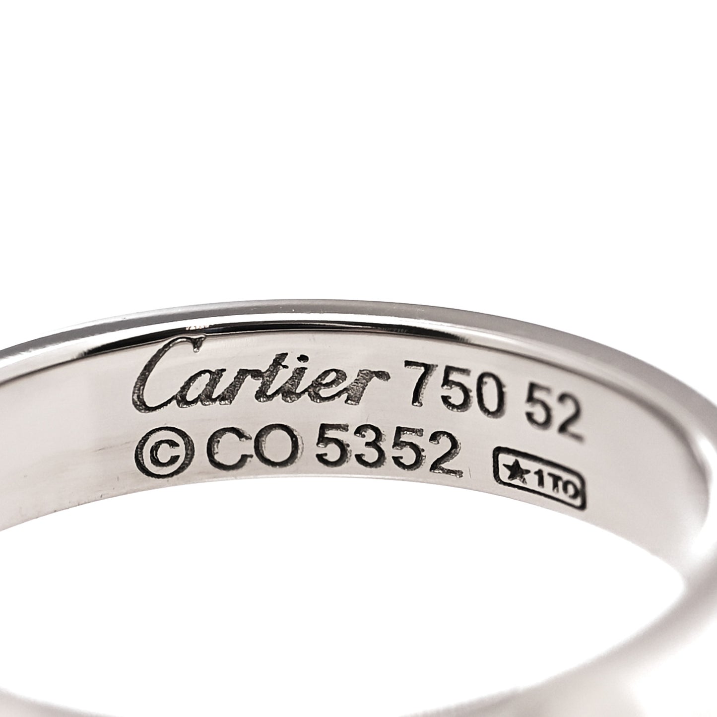 18K White Gold 3.5mm LOVE Wedding Band Ring 52 6