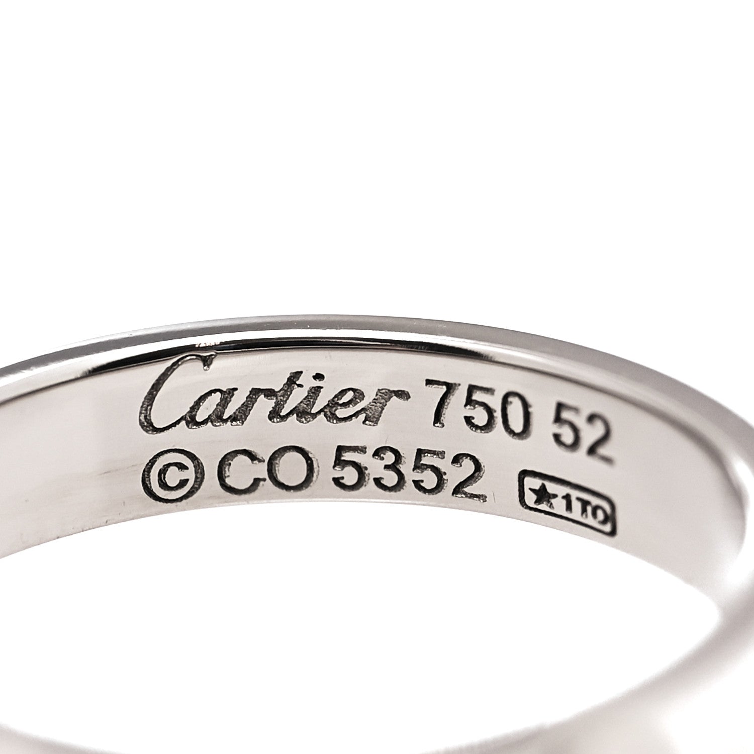 Cartier 18K White Gold 3.5mm LOVE Wedding Band Ring 52 6 4 of 4