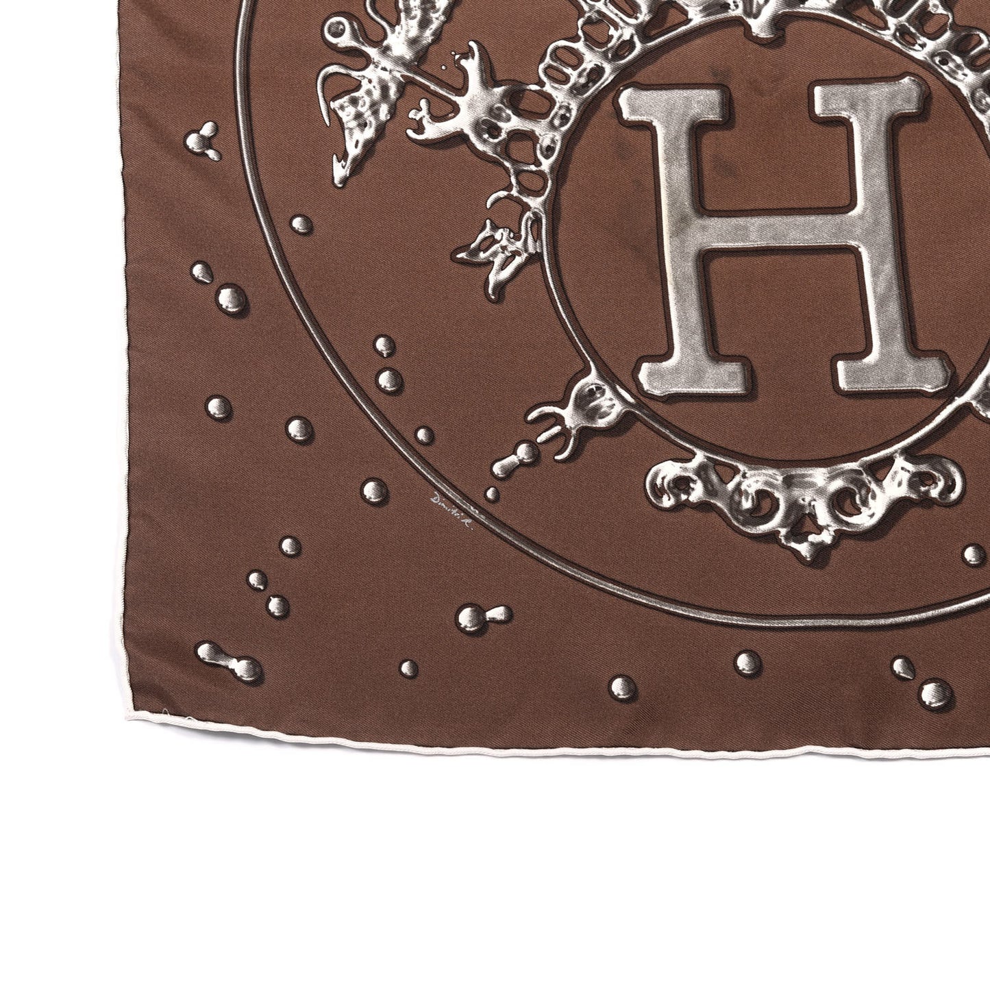 Silk Vif Argent Pocket Square Chocolate