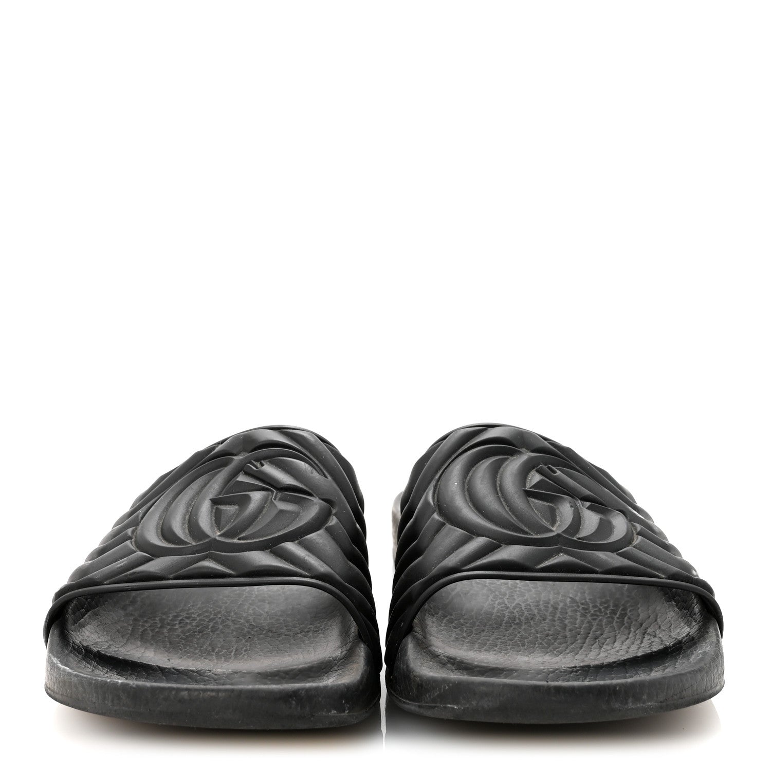 Gucci Rubber Matelasse Womens Slide Sandals 40 Black 3 of 7