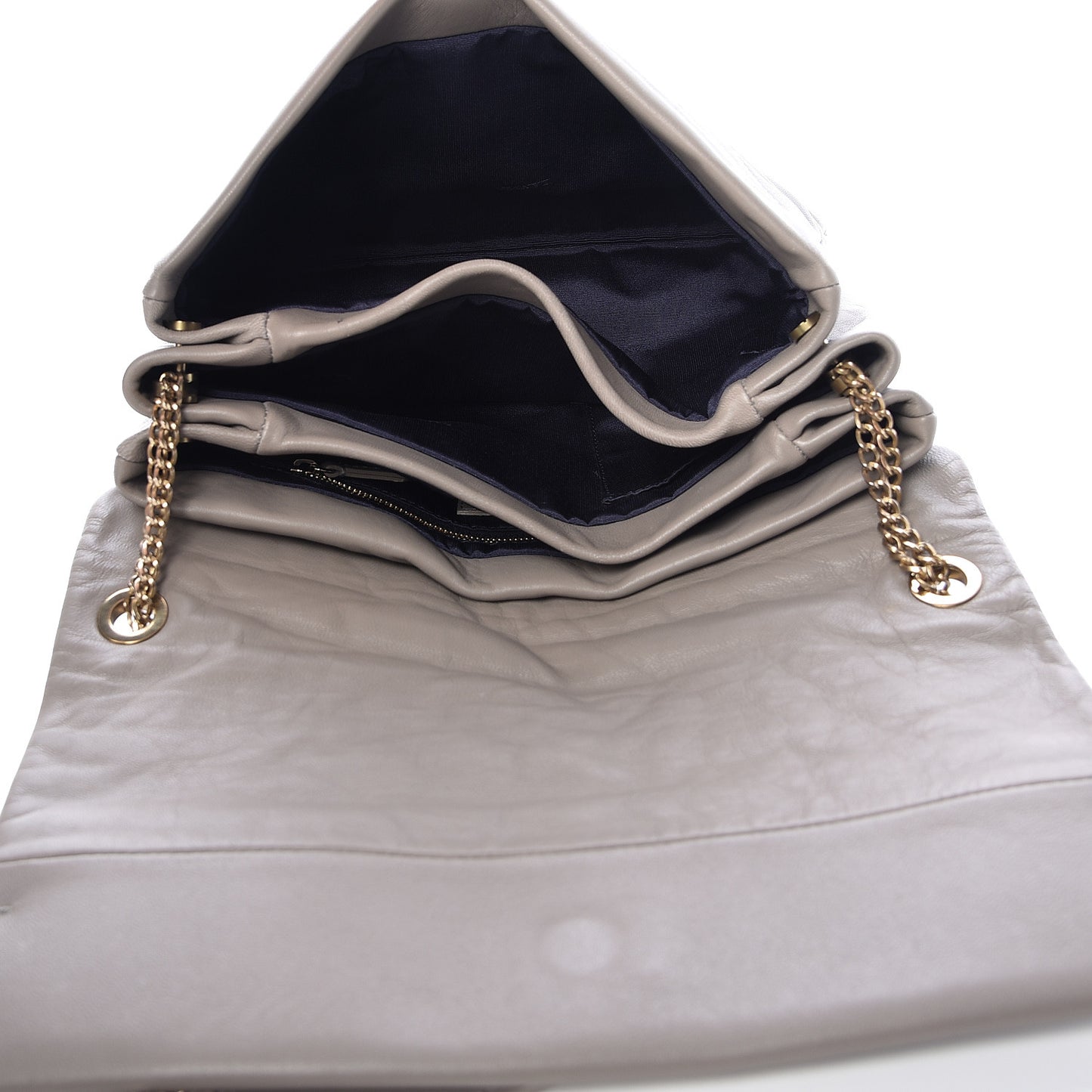 Lambskin Quilted Medium Sugar Flap Shoulder Bag Grey