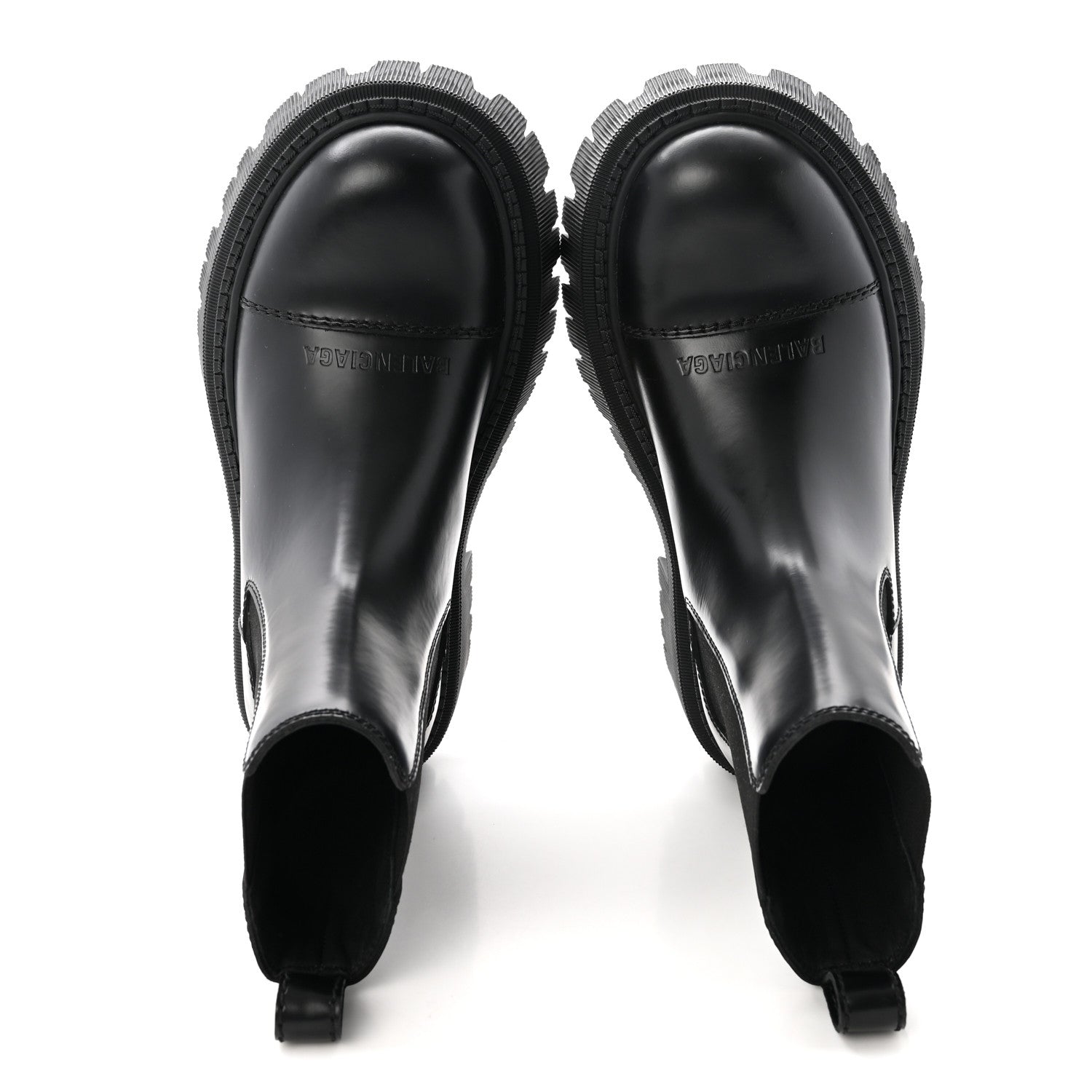 Balenciaga Jive Smooth Calfskin Logo Embossed Womens Tractor 20mm Chelsea Boots 35 Black 2 of 10