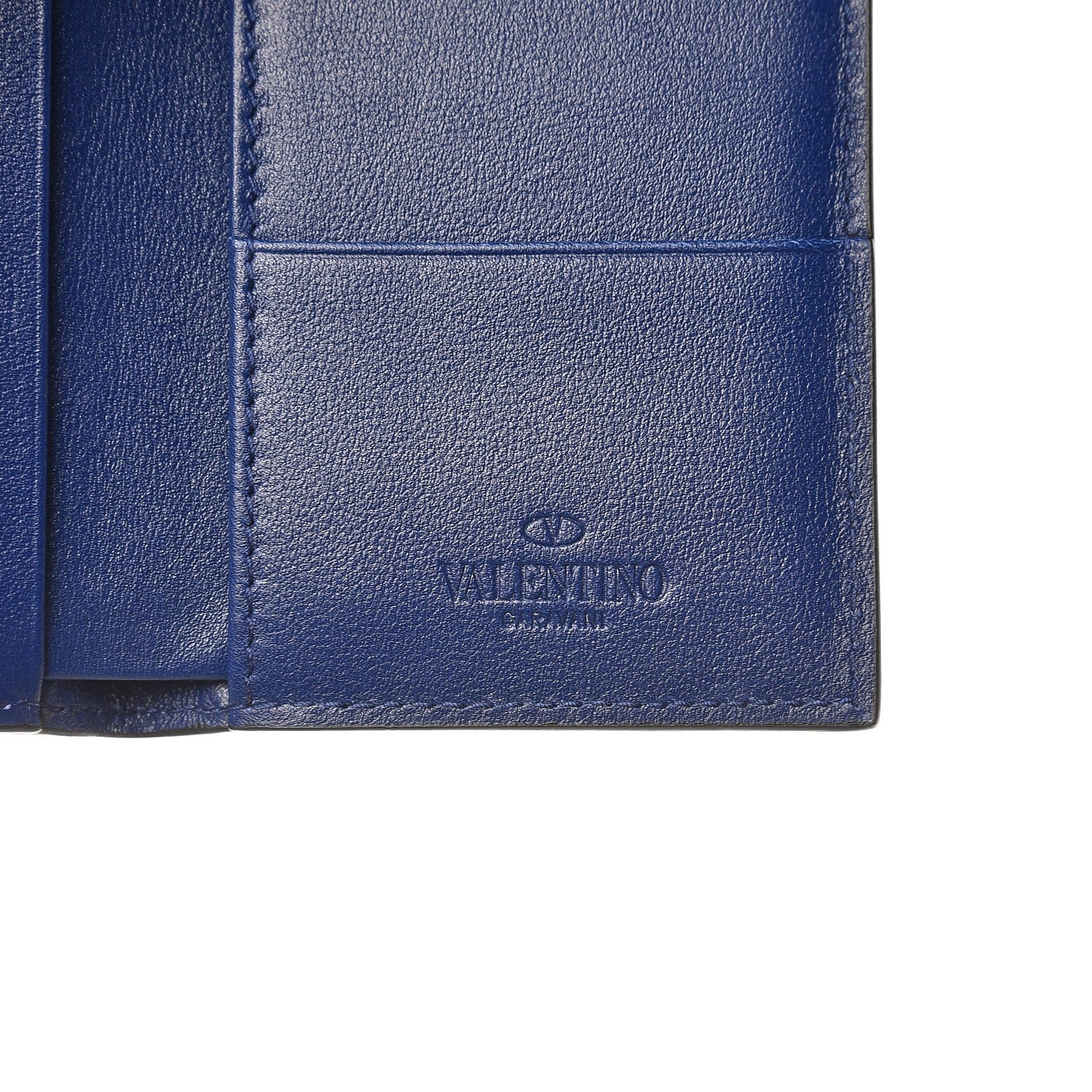Valentino Garavani Vitello Rockstud Bi-Fold Wallet Blue 6 of 9