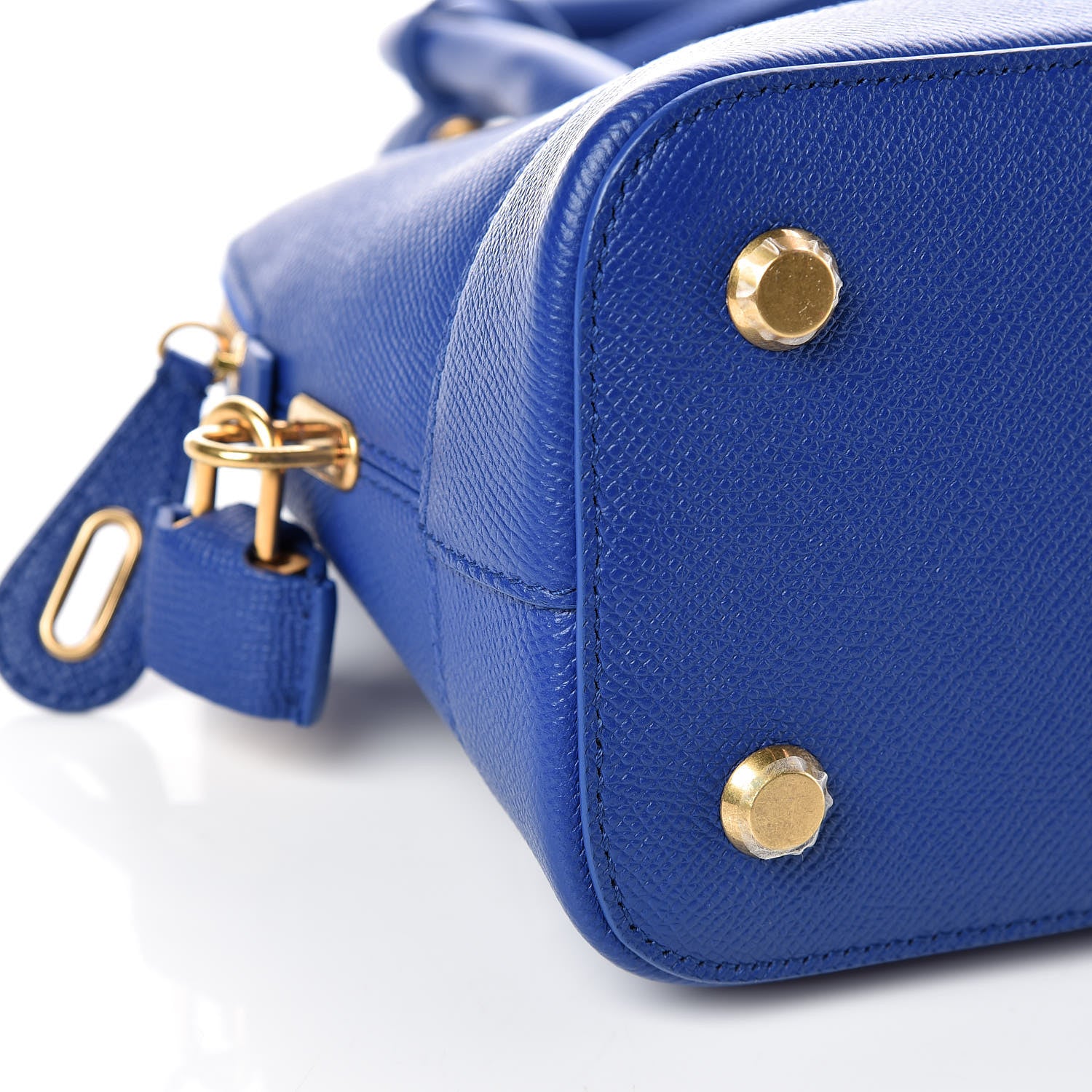 Balenciaga Signature Grained Calfskin Logo S Ville Top Handle Bag Bleu Roi White 5 of 11