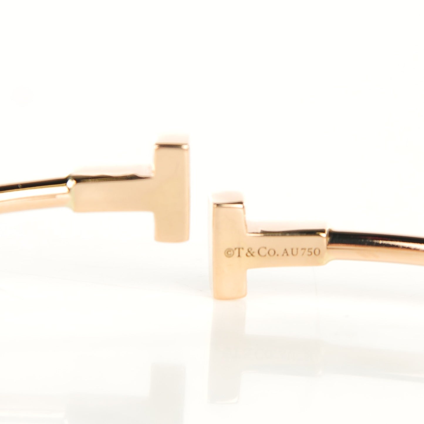 18K Rose Gold Narrow T Wire Bracelet