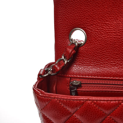 Chanel Caviar Quilted Mini Rectangular Flap Dark Red 12 of 12
