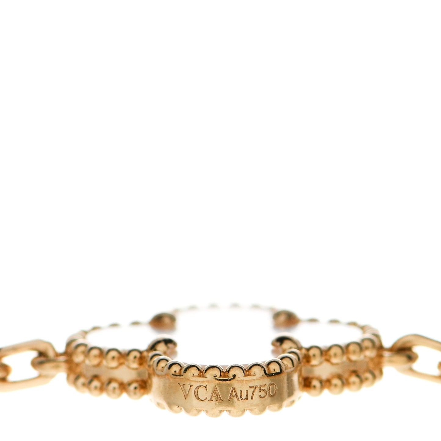 18K Yellow Gold Mother of Pearl 5 Motifs Vintage Alhambra Bracelet
