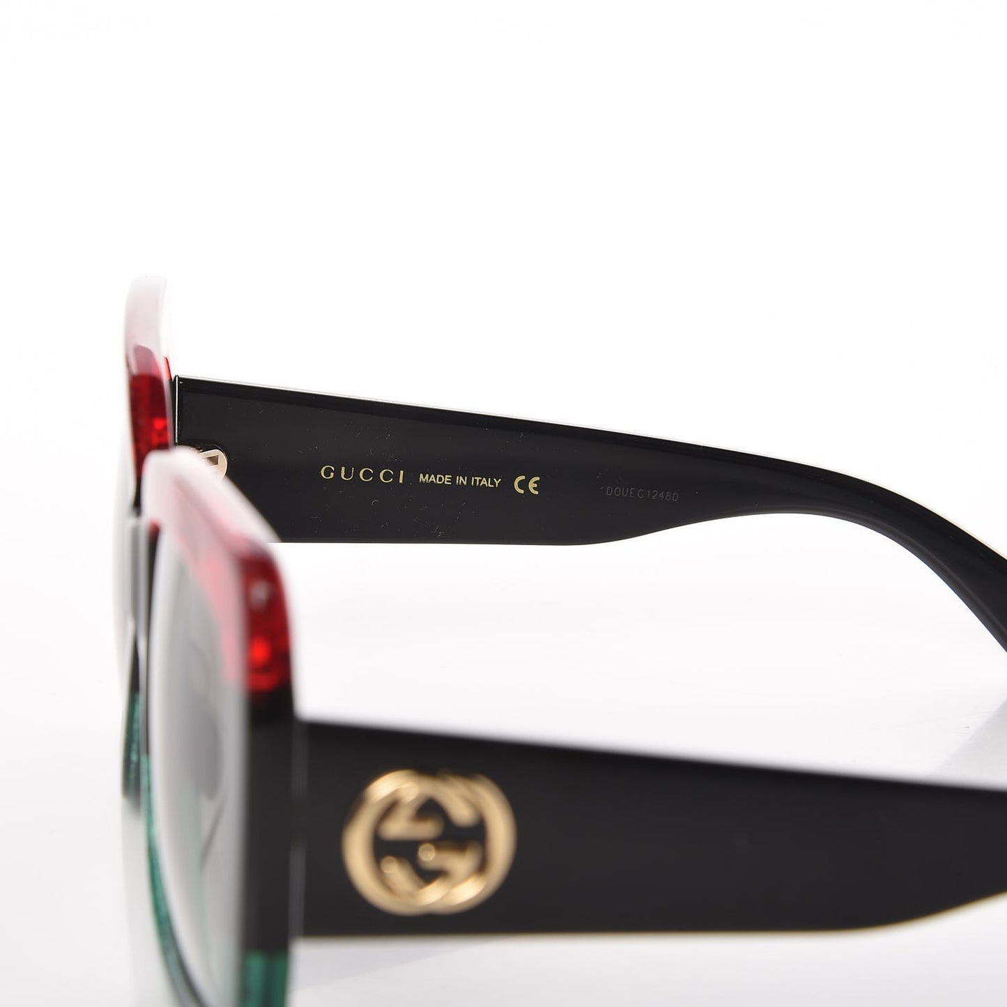 Square Frame GG0083S Sunglasses Glitter Red Black Green