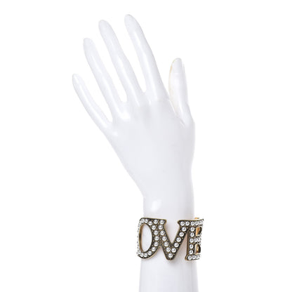 Gucci Metal Pearl Loved Cuff Bracelet 16 Aged Gold 2 of 6