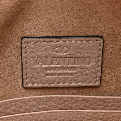 Valentino Garavani Pebbled Calfskin Large Rockstud Envelope Clutch Poudre 6 of 8