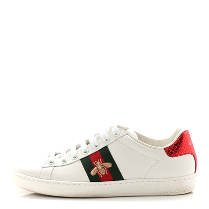 Gucci Calfskin Ayers Bee Embroidered Womens Ace Sneakers 36 White Green 1 of 10