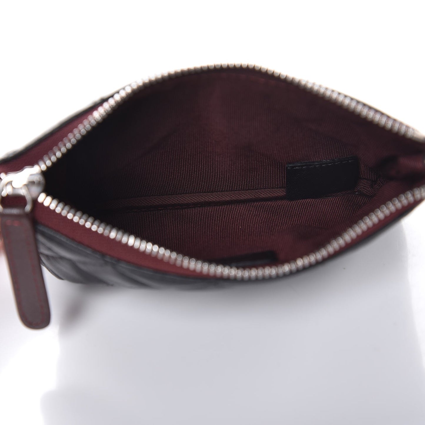 Lambskin Quilted Small Cosmetic Case Black
