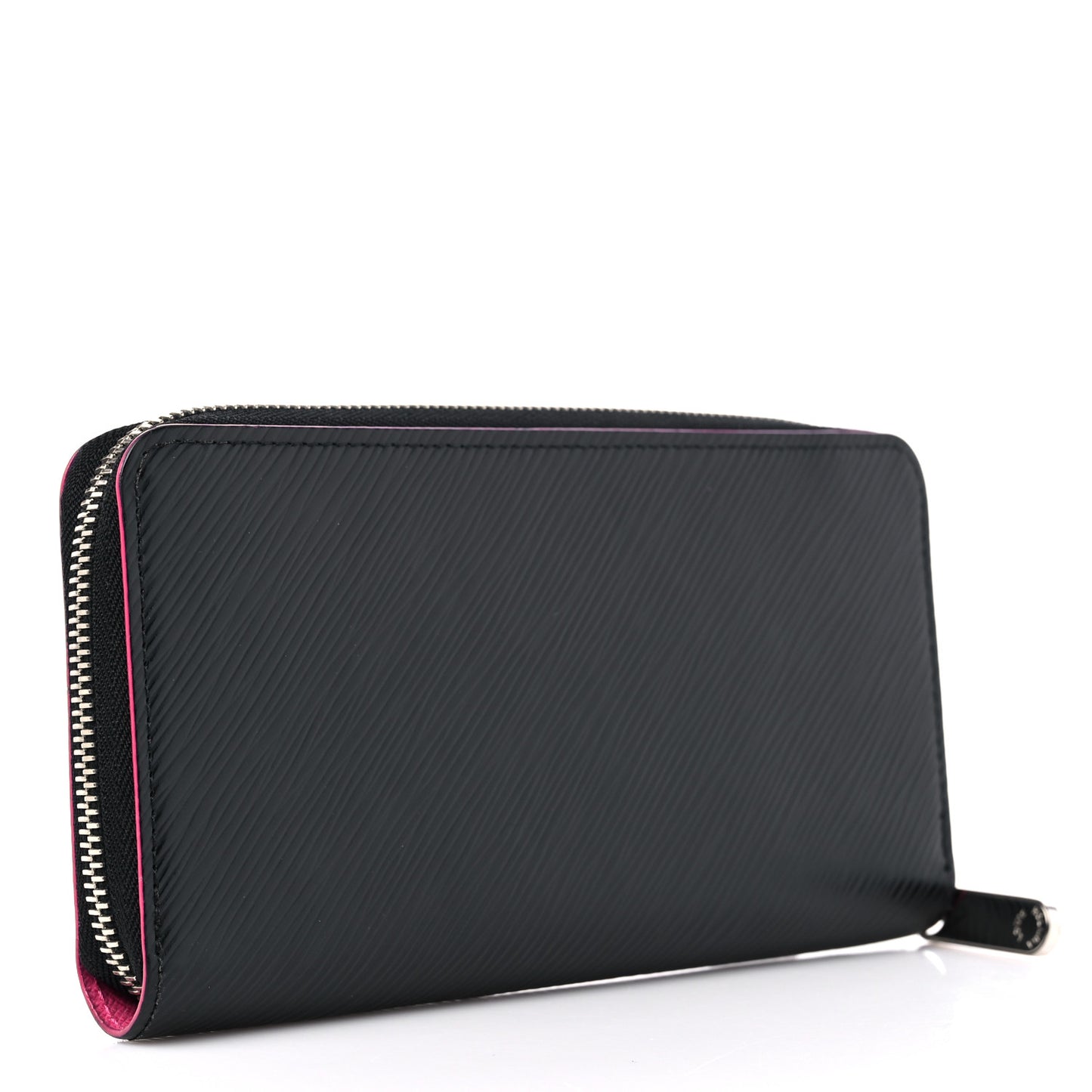Epi Zippy Wallet Black Hot Pink
