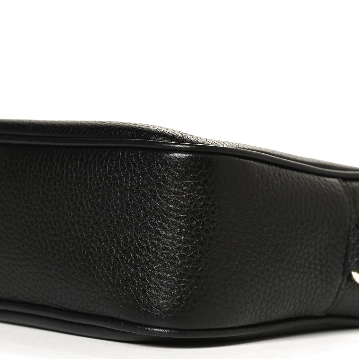 Pebbled Calfskin Small Soho Disco Bag Black