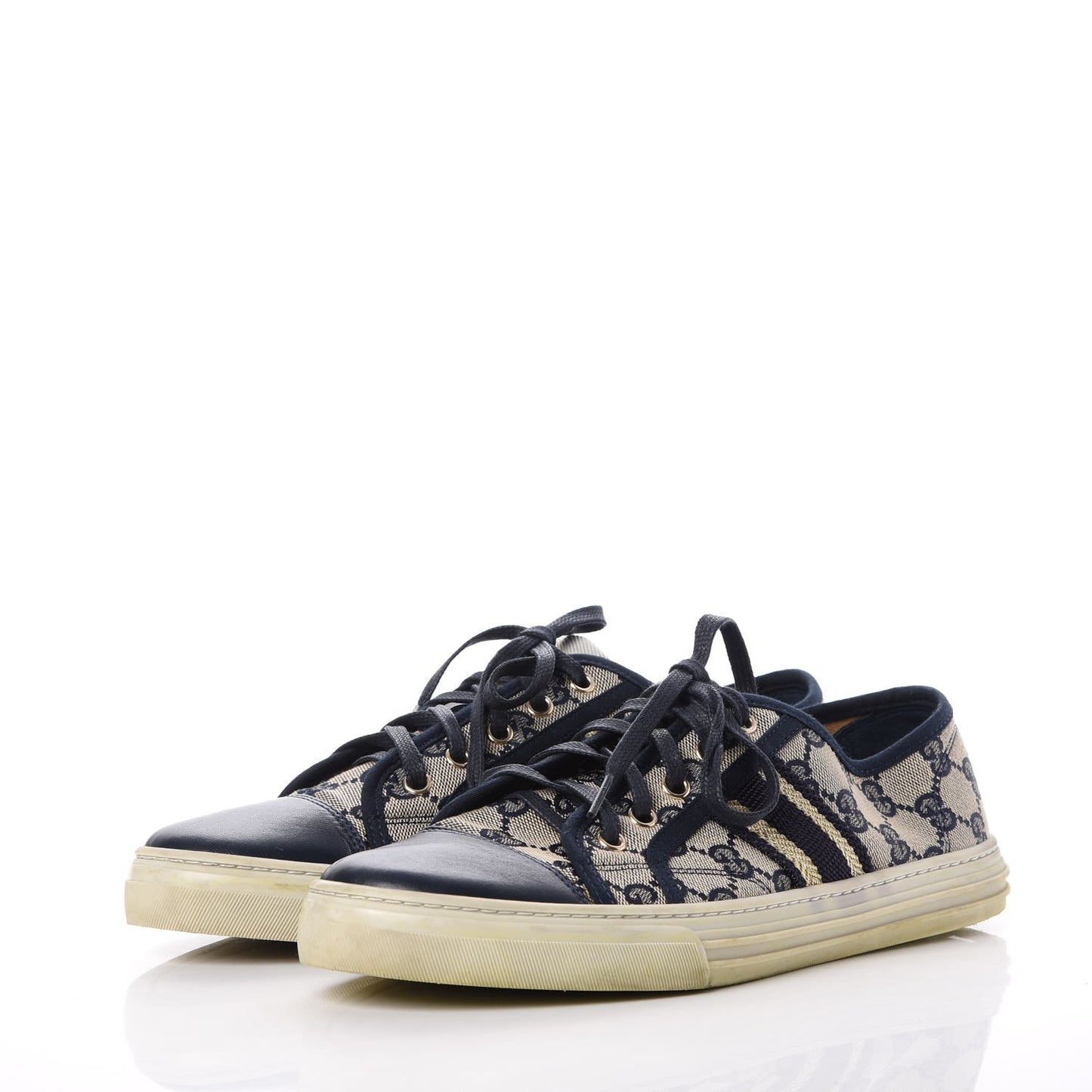 Monogram Web Sneakers 39 Navy Blue