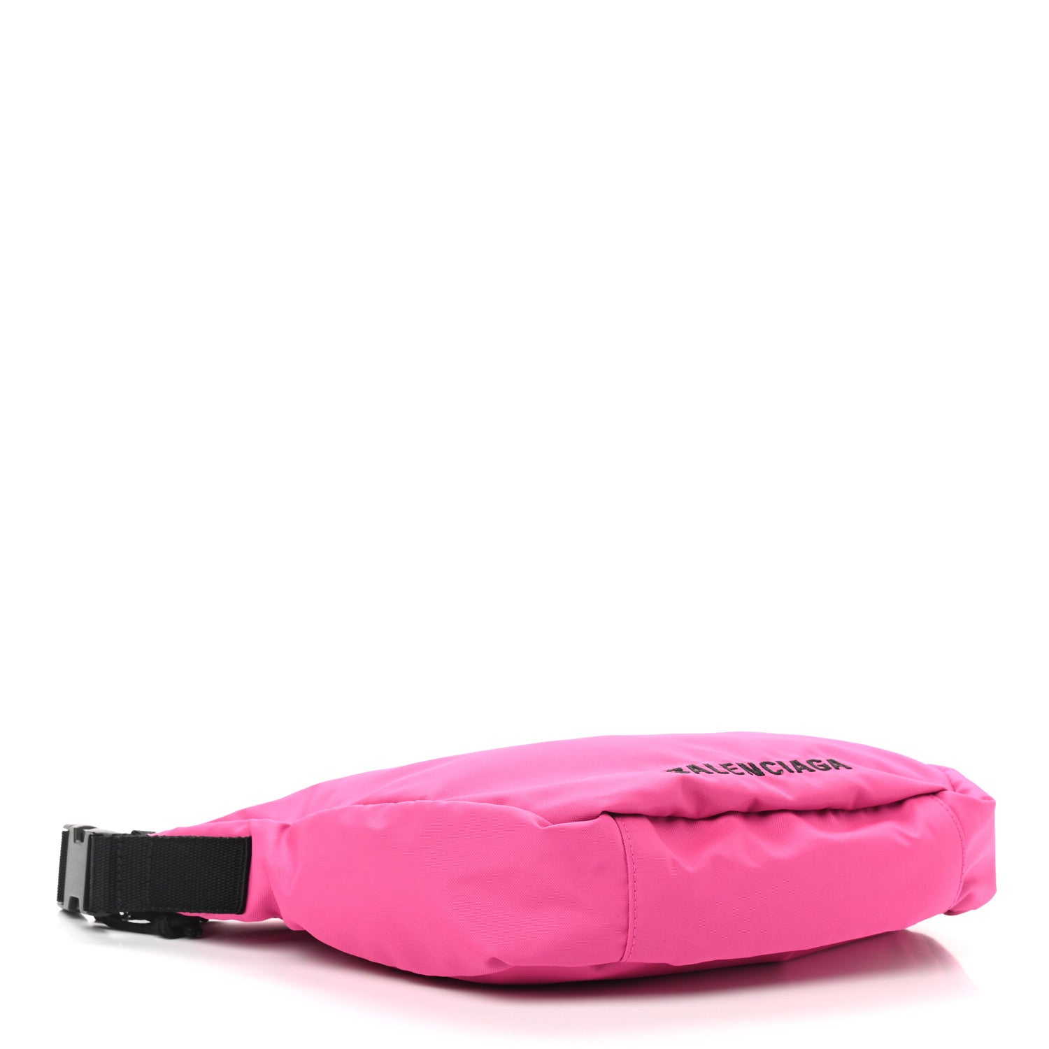 Balenciaga Recycled Sport Nylon Logo Embroidered Large Wheel Sling Bag Fluo Pink Black 4 of 8