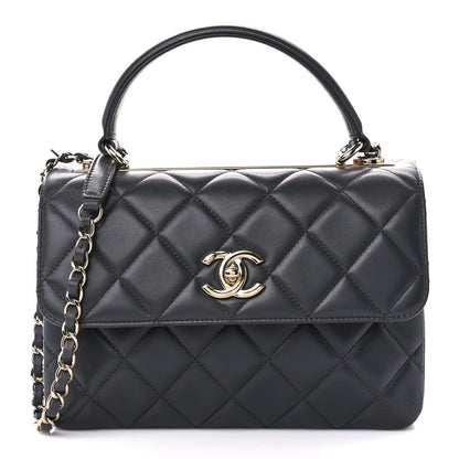 Chanel Lambskin Quilted Small Trendy CC Dual Handle Flap Bag Dark Grey 1 of 12