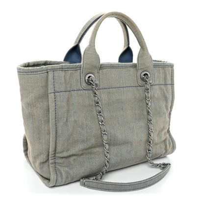 Chanel Denim Small Deauville Tote Light Blue 3 of 10