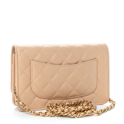 Chanel Caviar Quilted Wallet On Chain WOC Beige 2 of 4