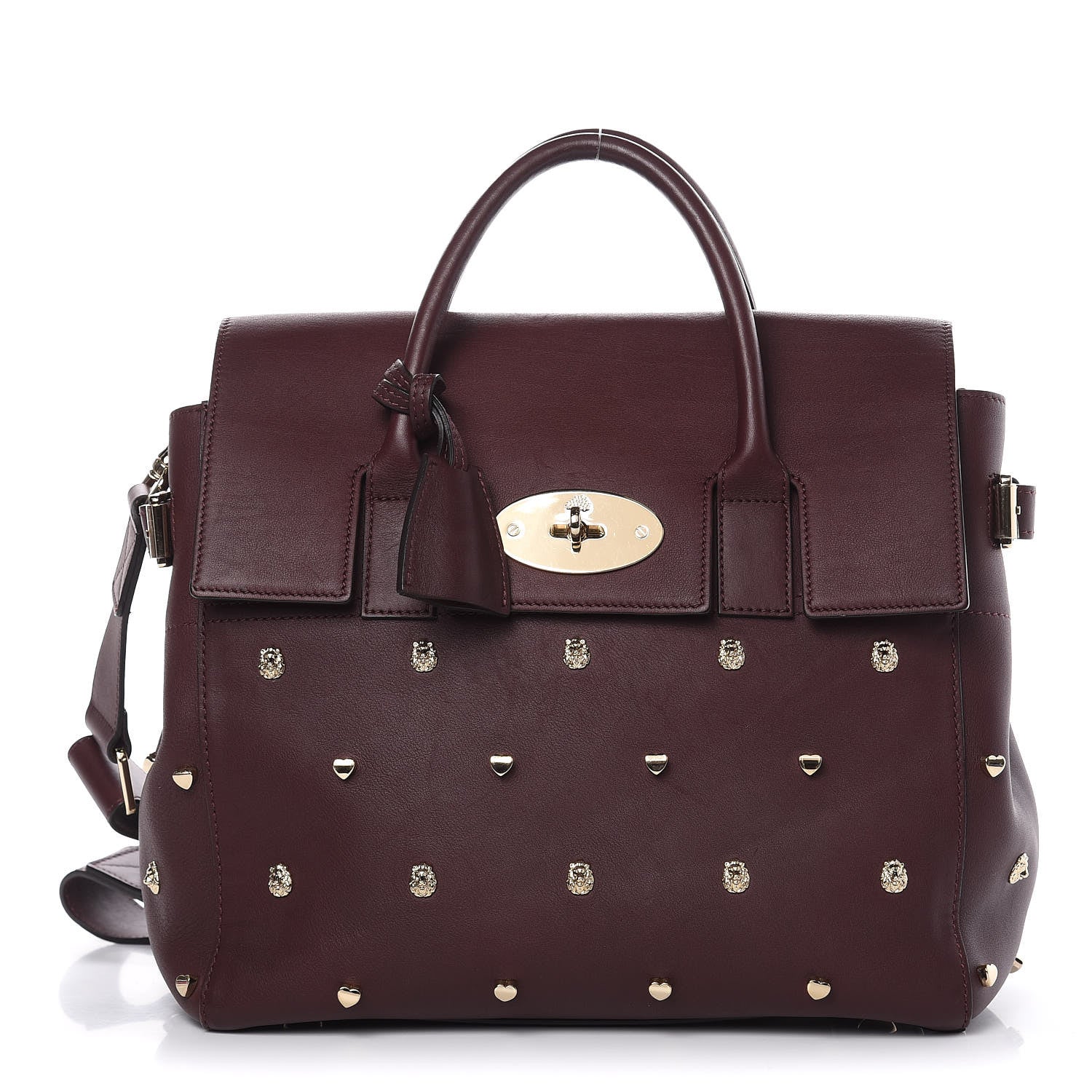 Mulberry Calfskin Studded Medium Cara Delevingne Convertible Satchel Oxblood 1 of 14