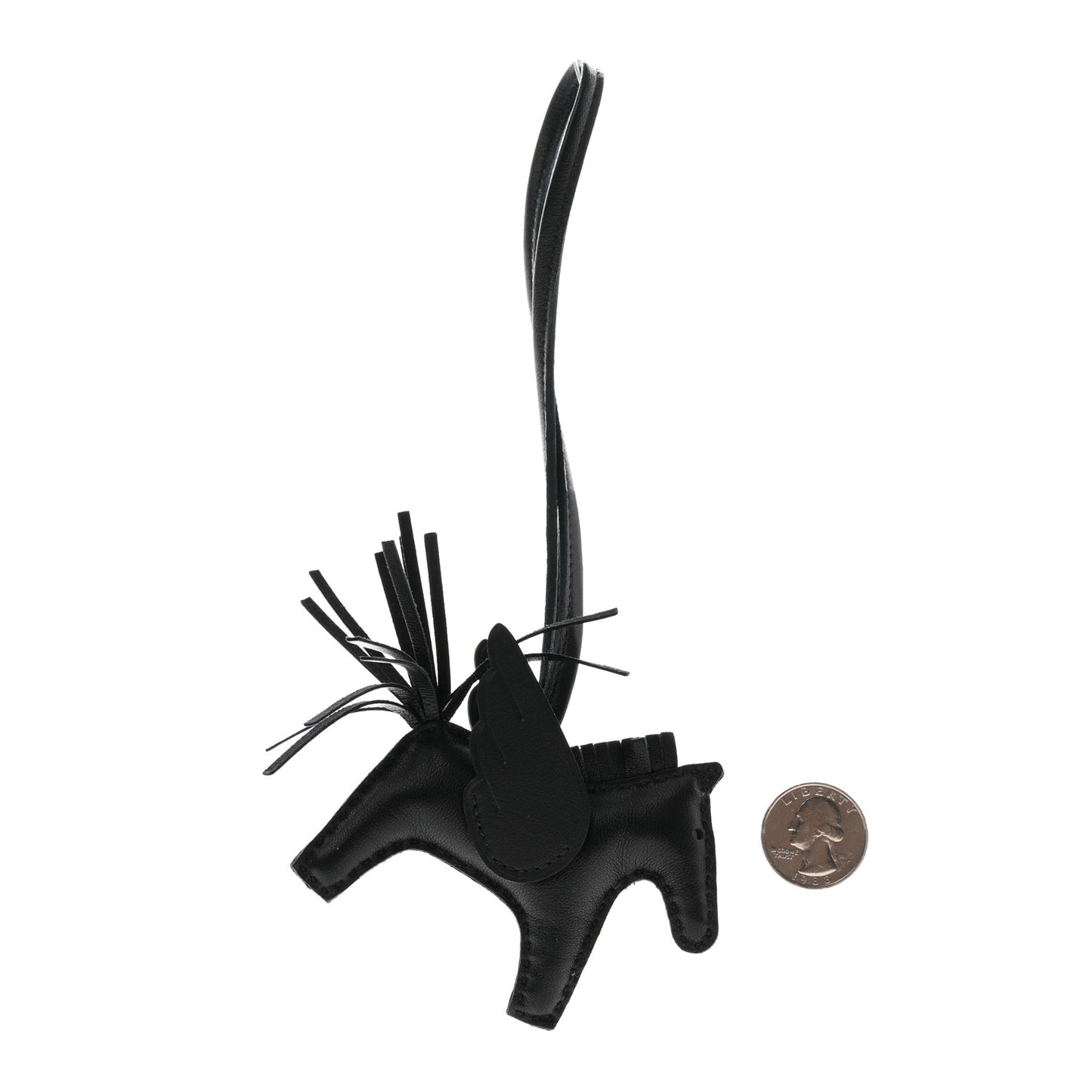 Milo Lambskin Grigri Rodeo Pegase Horse Bag Charm PM So Black