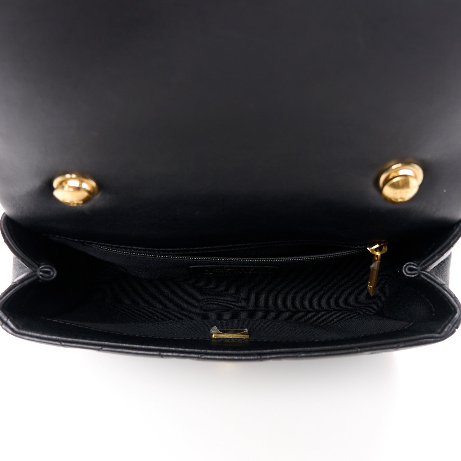 Chanel Lambskin Quilted Logo Flap With Handle Black 5 of 12