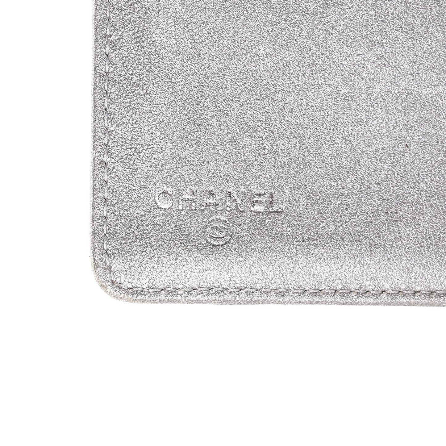 Lambskin Camellia Embossed Yen Wallet Black