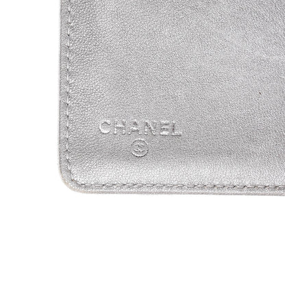 Chanel Lambskin Camellia Embossed Yen Wallet Black 7 of 15
