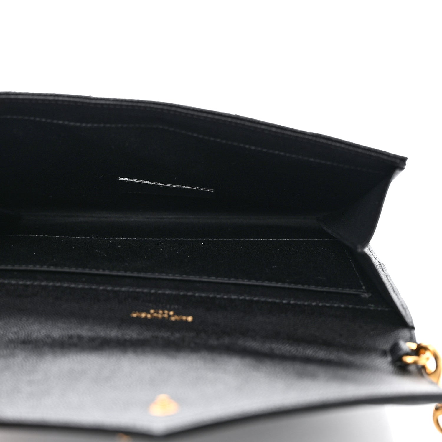 Saint Laurent Grain De Poudre Matelasse Chevron Monogram Envelope Clutch Black 5 of 8