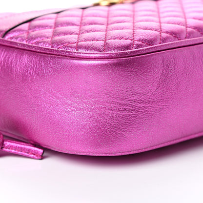 Gucci Laminated Nappa Trapuntata Small Zumi Shoulder Bag Fuxia 8 of 9