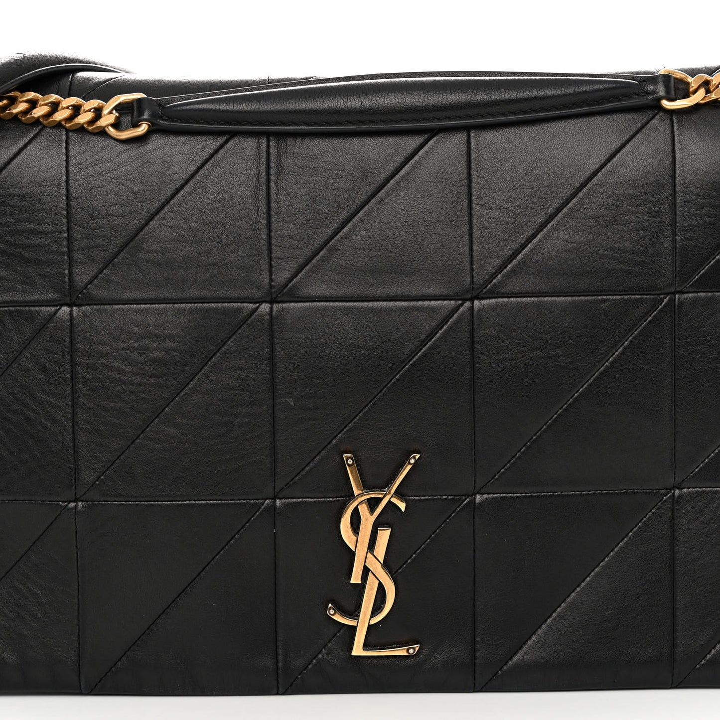 Lambskin Patchwork Monogram Large Jamie Black