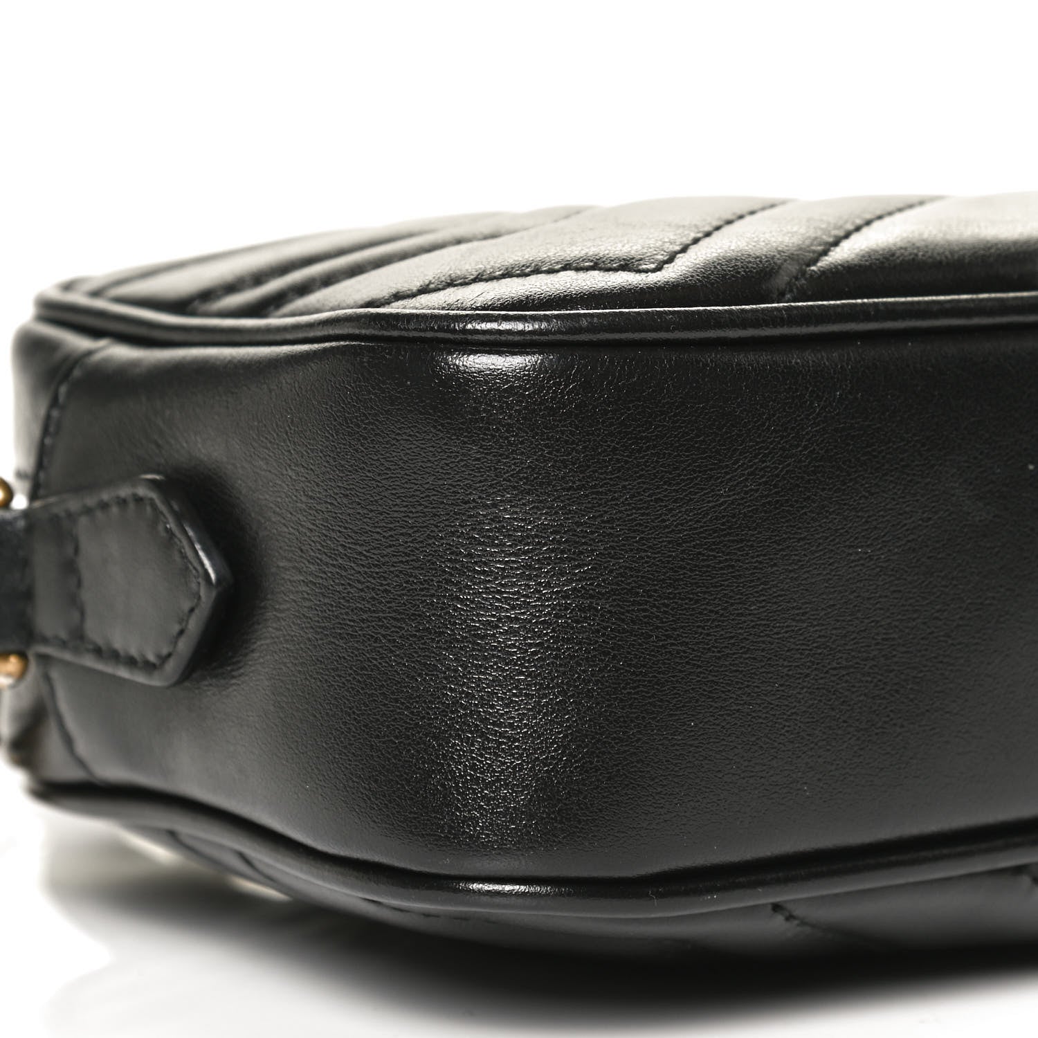 Gucci Calfskin Matelasse Mini GG Marmont Chain Shoulder Bag Black 10 of 11