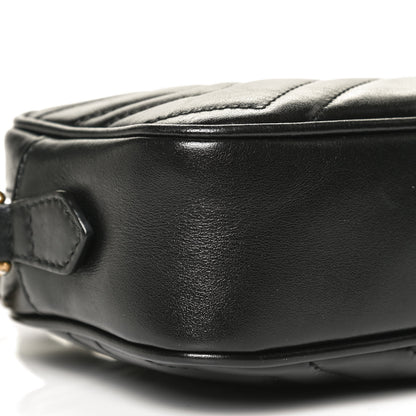 Gucci Calfskin Matelasse Mini GG Marmont Chain Shoulder Bag Black 10 of 11