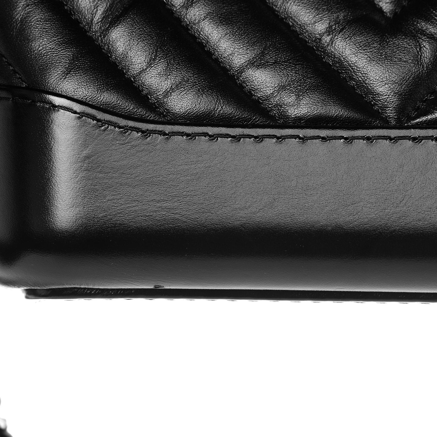 Aged Calfskin Chevron Quilted Small Gabrielle Hobo Black
