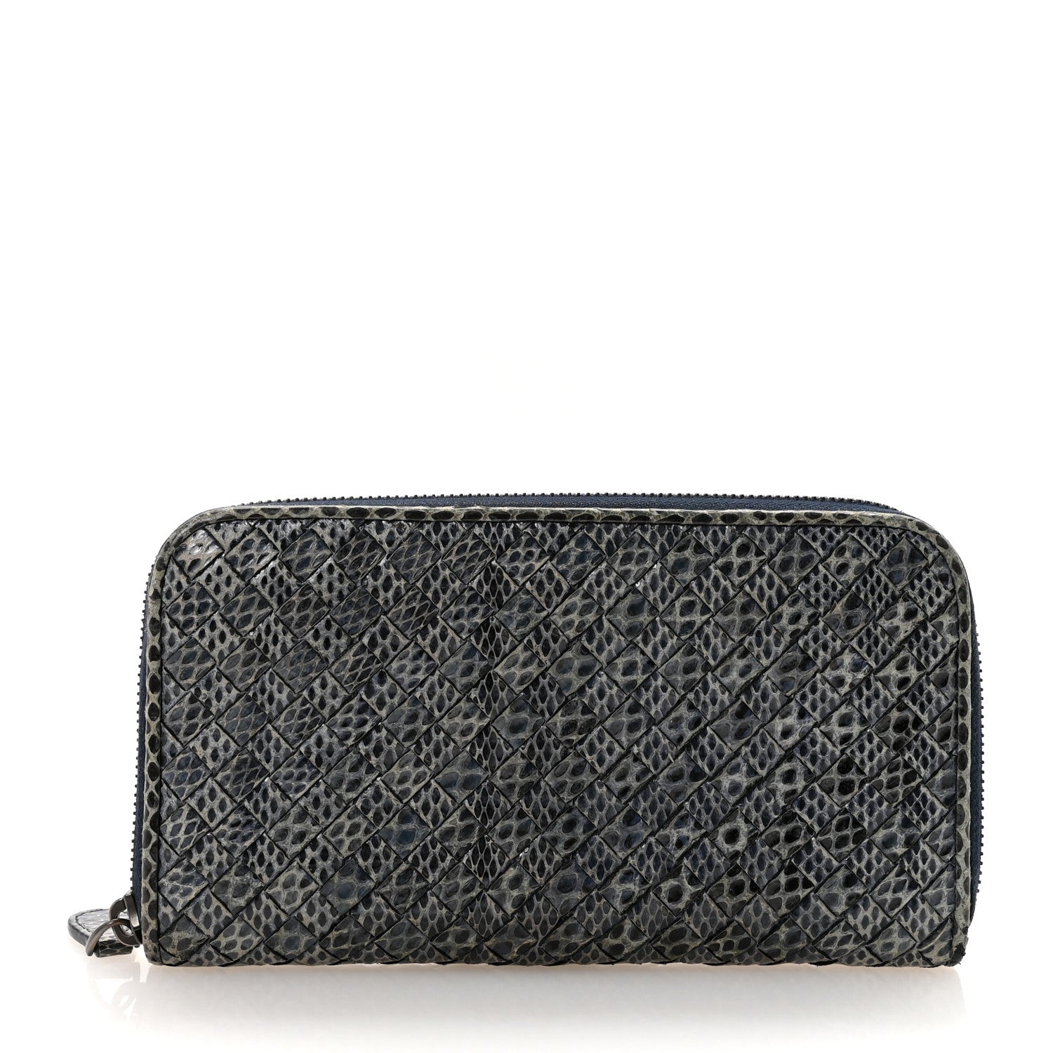 Bottega Veneta Ayers Intrecciato Ayers Zip Around Wallet Blue 1 of 6