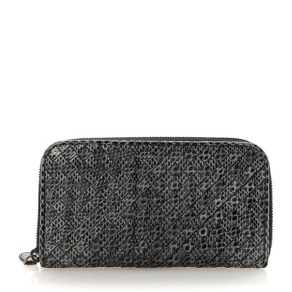 Bottega Veneta Ayers Intrecciato Ayers Zip Around Wallet Blue 1 of 6