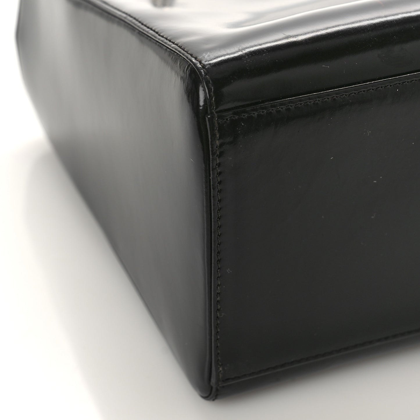 Glazed Calfskin Medium Lady Dior Black