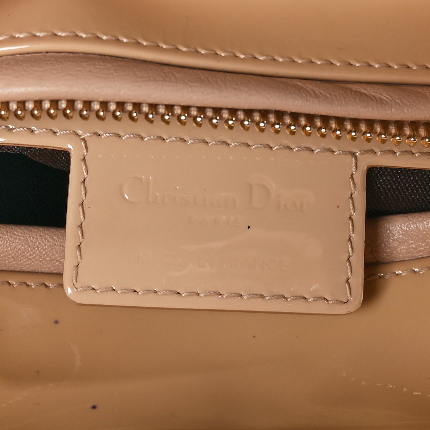 Patent Cannage Medium Lady Dior Beige