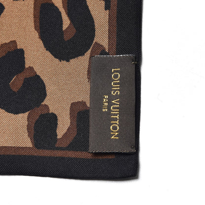 Louis Vuitton Silk Leopard Bandeau Scarf Marron 3 of 4
