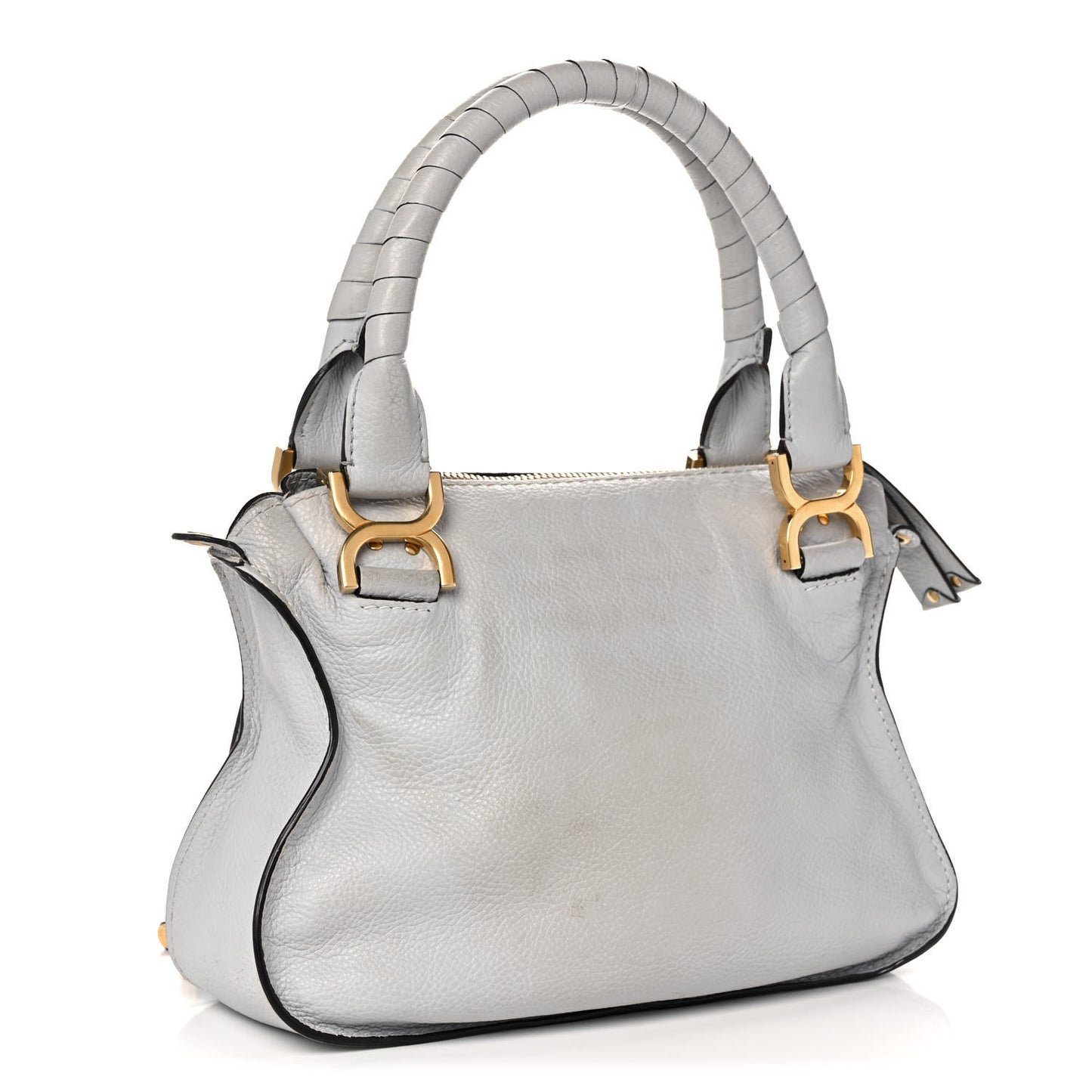 Calfskin Small Marcie Satchel Airy Grey
