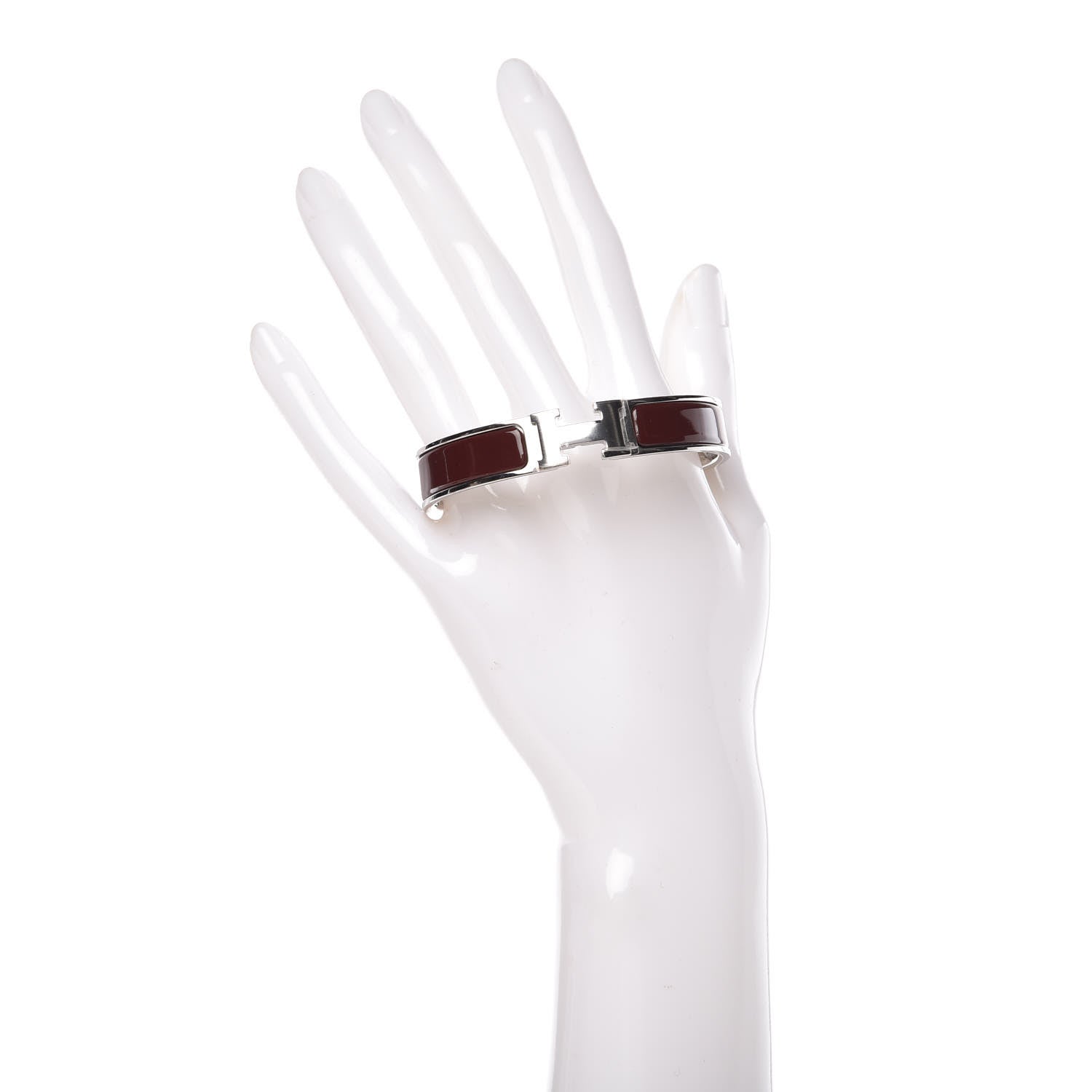 Hermes Enamel Narrow Clic Clac H Bracelet GM Cacao 2 of 5
