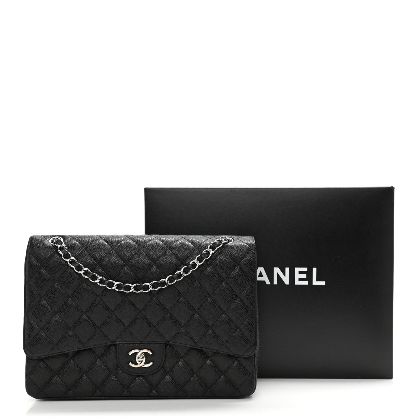 Caviar Quilted Maxi Single Flap Black