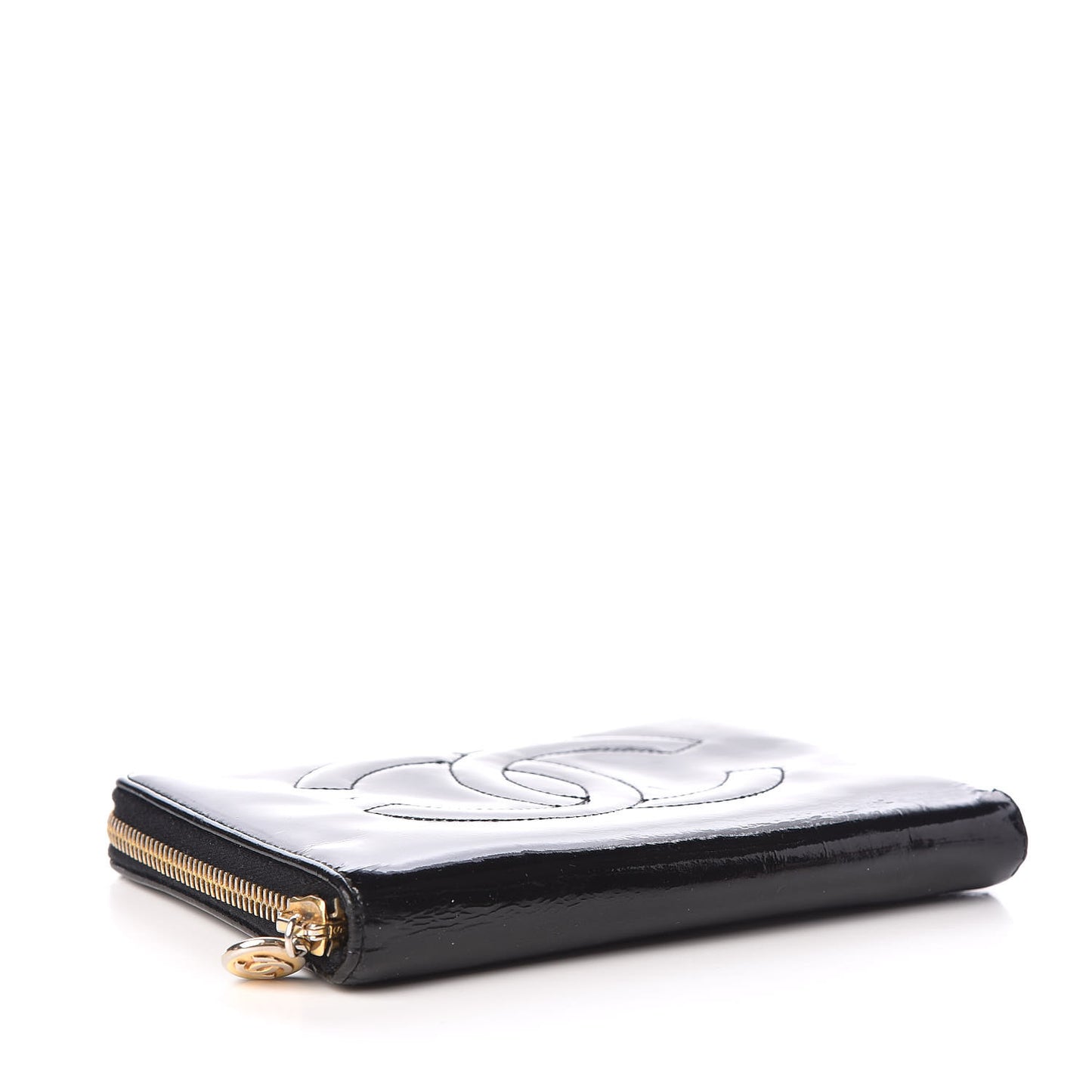 Patent CC Zip Around Wallet Black