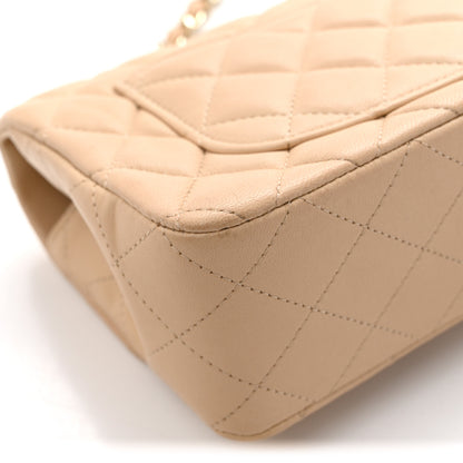 Chanel Lambskin Quilted Mini Rectangular Flap Beige 11 of 17