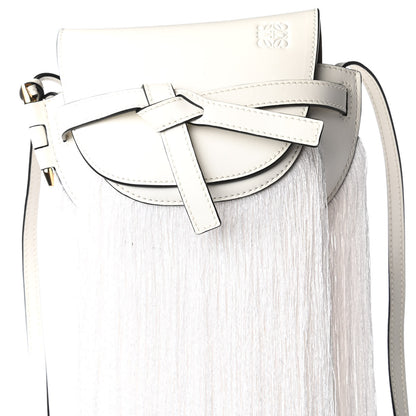 Loewe Calfskin Mini Fringe Gate Crossbody Bag White 10 of 10