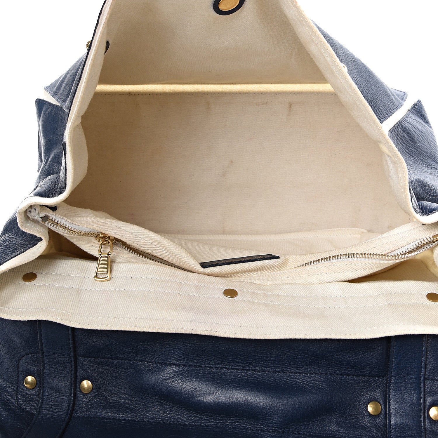Saint Laurent Calfskin Canvas Large Muse Two Navy 4 of 22