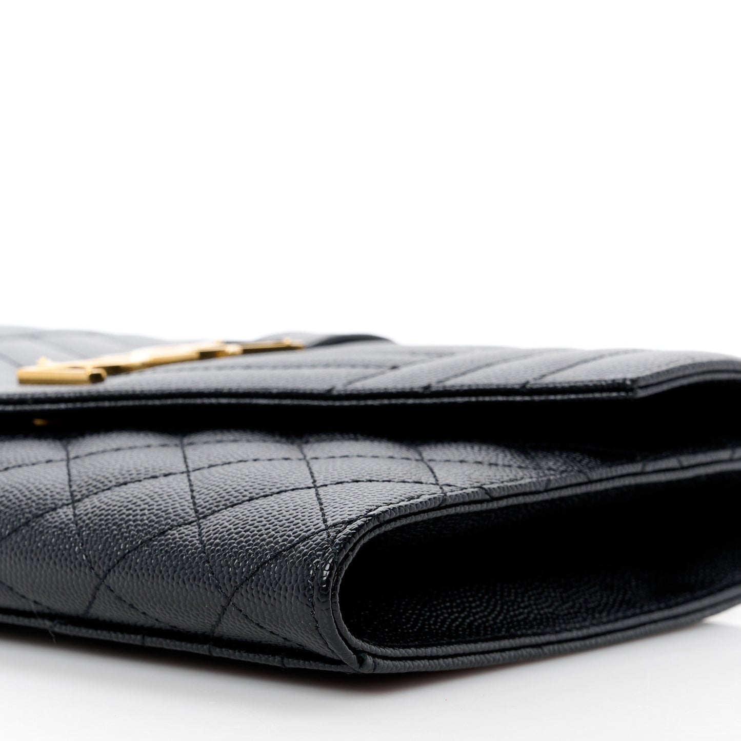 Grain De Poudre Textured Mixed Matelasse Triquilt Monogram Clutch Black